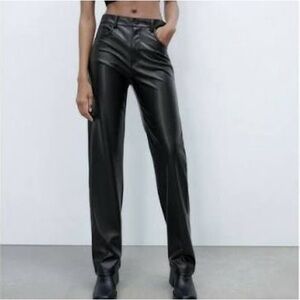 Zara Black Leather Pants